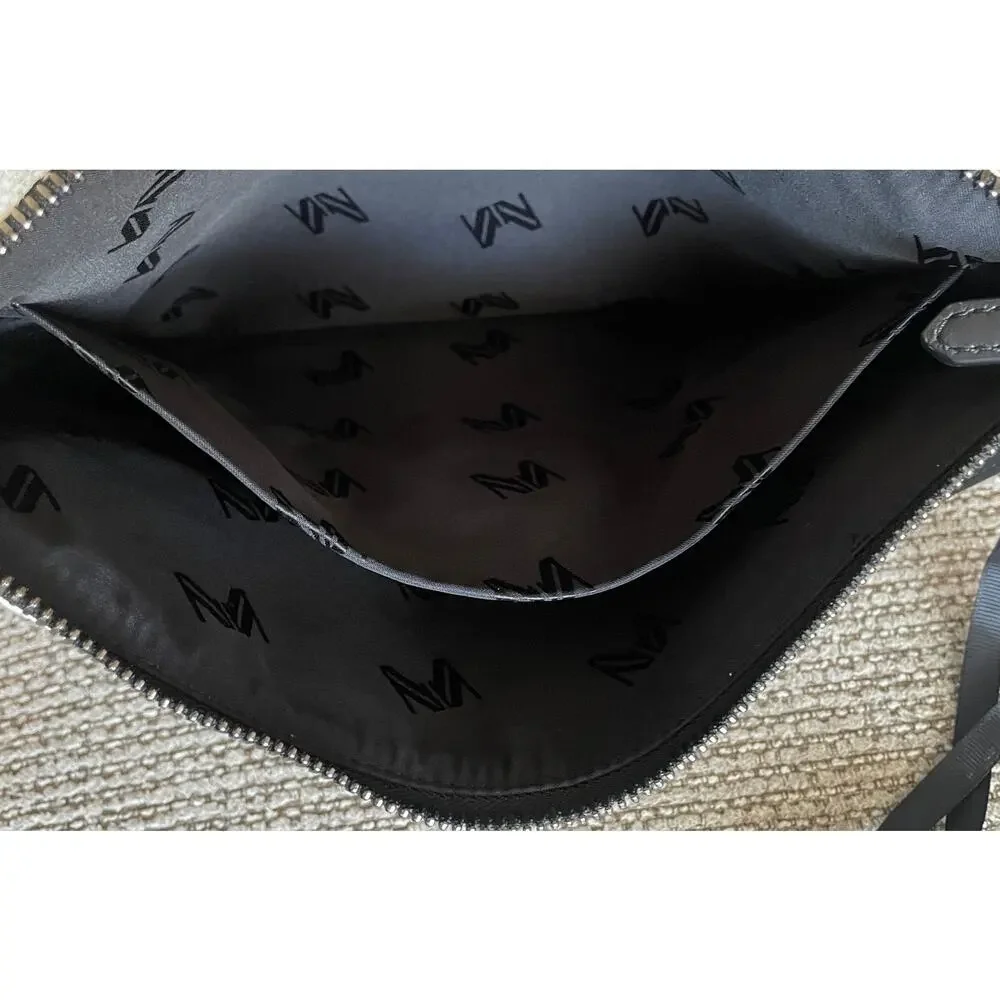 MARCELL VON BERLIN Los Angeles At Night Black Cream Wristlet Clutch Bag Italy